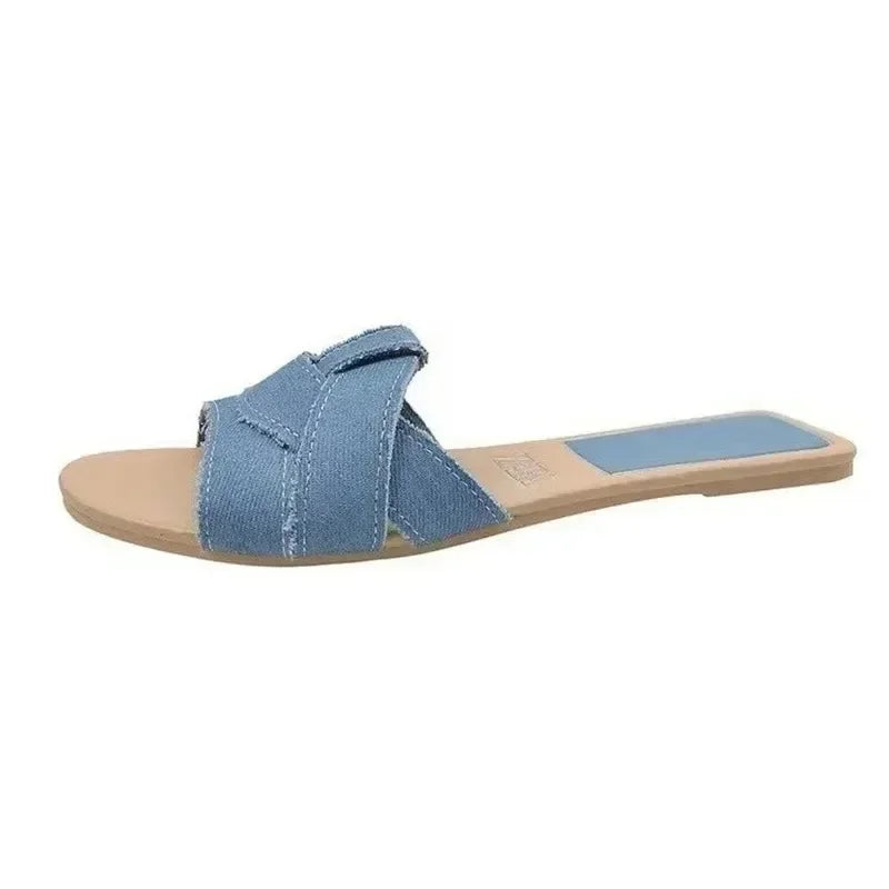Designer Brand Flat Slippers - Woven Comfortable Casual Bottom Slippers for Women, Summer New Collection