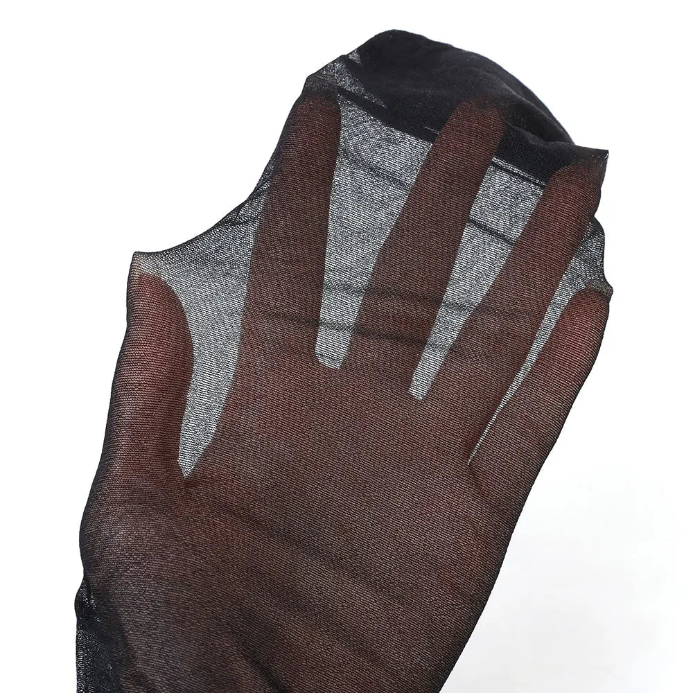 Summer Ultrathin Women's Silk Socks – Black, translucent, and stylish, with a medium calf sleeve