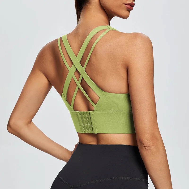 Gym Push Up Bra – Women's Sports Bra with Back Closure, High-Impact Workout Crop Top for Yoga & Fitness