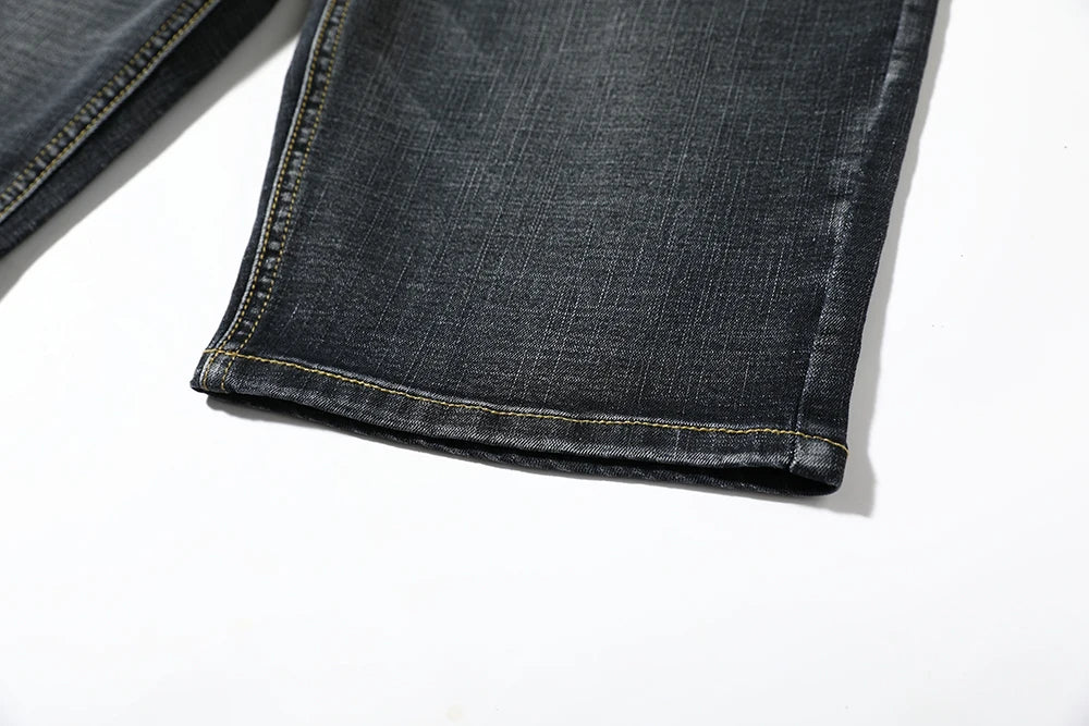 Men's Shorts Jeans – Denim Stretch Pants, Dark Blue, Fashion Design, Slim Straight Fit, Summer Shorts for Men