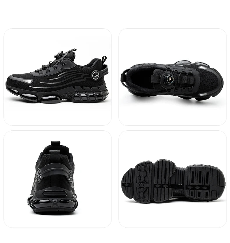 Rotating Button New Safety Shoes for Men – Anti-smash, Anti-puncture Work Shoes, Fashion Men’s Sport Shoes, Security Protective Boots