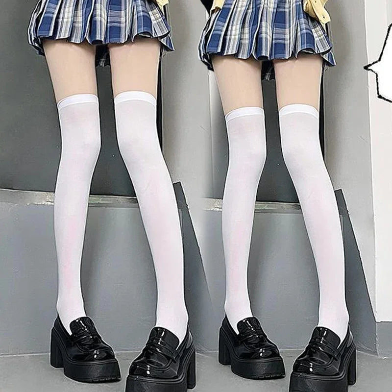 Sweet Over-Knee Long Socks – Women's Sexy Nylon Calf Socks, Thigh-High Stockings, JK Lolita Cosplay Tights