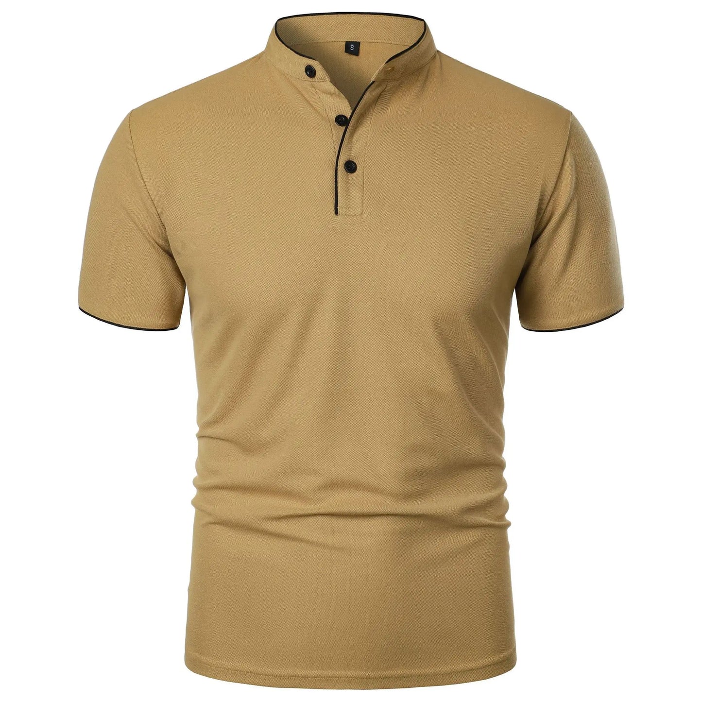 Men's Short Sleeve Collar T-shirts – New Solid Color Casual Polo Shirt, Trendy, Breathable, Loose Fit, Basic Splice Top
