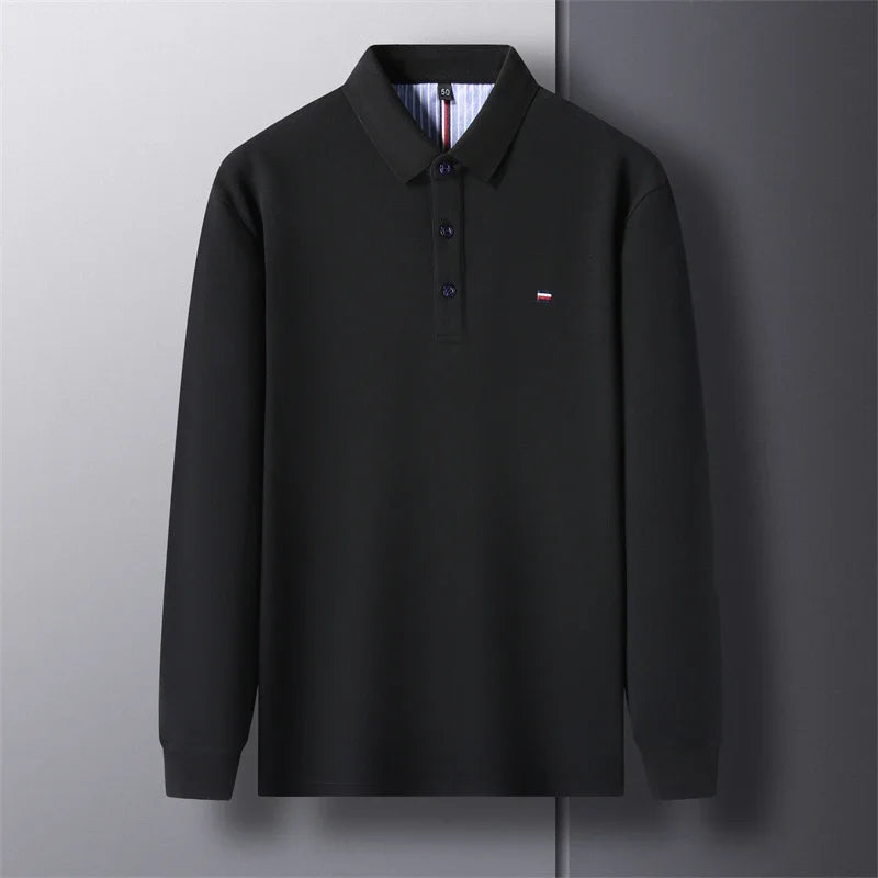 Men's Casual And Fashionable Embroidered Polo Shirt – Long Sleeved, Comfortable, Breathable, And Versatile Summer Top