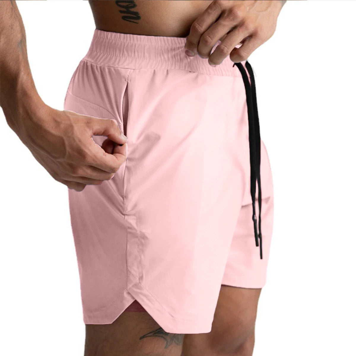 Men's Shorts – Single-Layer Woven, Quick Dry, Solid Color, Running, Fitness, Sports Casual, Comfortable American Fifth Pants