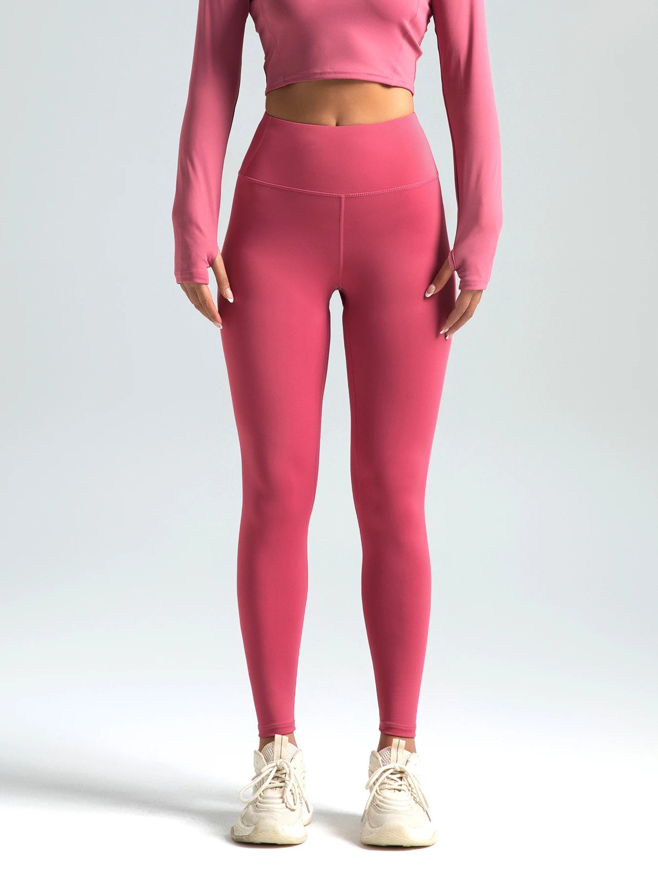 Women's Solid High Waist Sports Leggings – Breathable, Comfortable, Quick Dry, Skinny Fit, Yoga, Running, Sportswear