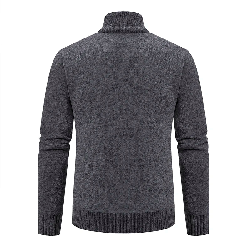 Knitwear Men's Stand-up Collar Thick Warm Cardigan Sweater – Loose Fit, Casual Winter Coat