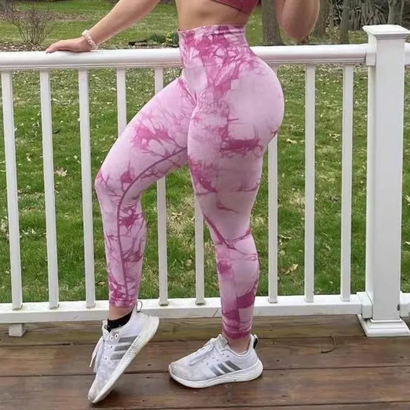 Fashion Tie-Dye Yoga Pants – Seamless, High Waist, Push Up, Gym Leggings, Sport Tights, Fitness Workout