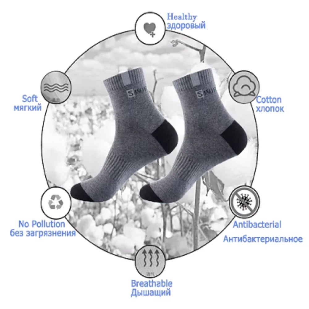 5 Pairs Men’s Bamboo Fiber Socks – Autumn Winter, Breathable Cotton, Sports, Deodorant, Business Socks
