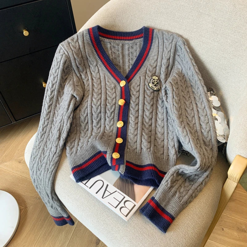 Cashmere V-Neck Pullover – Warm Knitwear, Twist Knit, Autumn Winter Jumper for Women