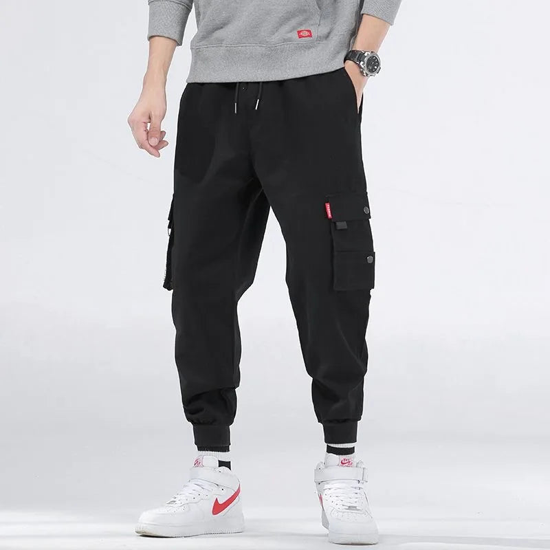 Classic Design Multi Flap Pockets Cargo Pants – Men's Loose Fit, Drawstring Harem, Oversized Jogger Pants for Men and Women