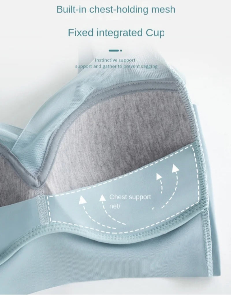 Women's Seamless Ice Silk Bra – Sexy Push-Up, Wireless, Invisible, Sleep Lingerie, Fitness Sports Bralette