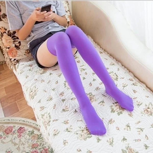 Sexy Solid Color Long Socks – Women Over Knee Thigh High Stockings, Lolita Ladies Girls Warm Knee Socks