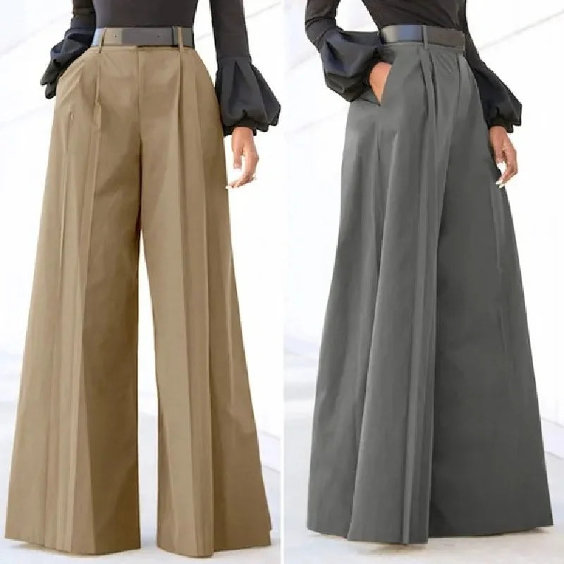 Wide-Leg Palazzo Pants for Women – Summer, Printed, Cropped, Linen, Comfy, Baggy Trousers, Vêtements Femme