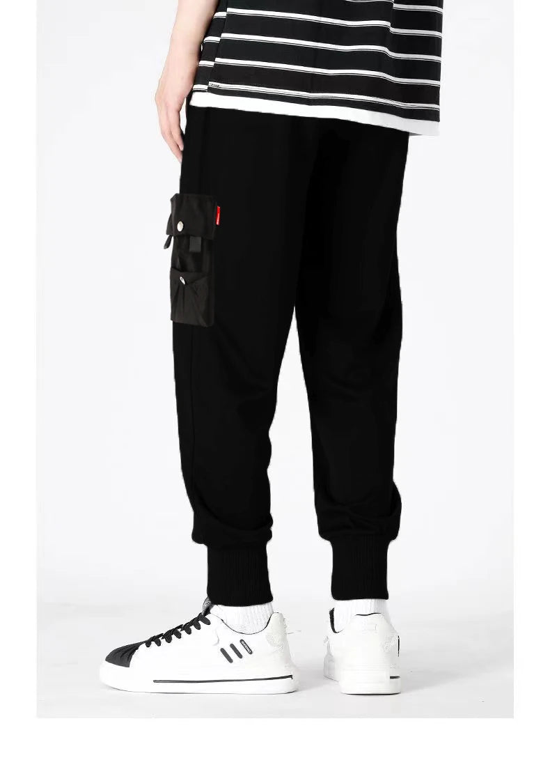 Classic Design Multi Flap Pockets Cargo Pants – Men's Loose Fit, Drawstring Harem, Oversized Jogger Pants for Men and Women