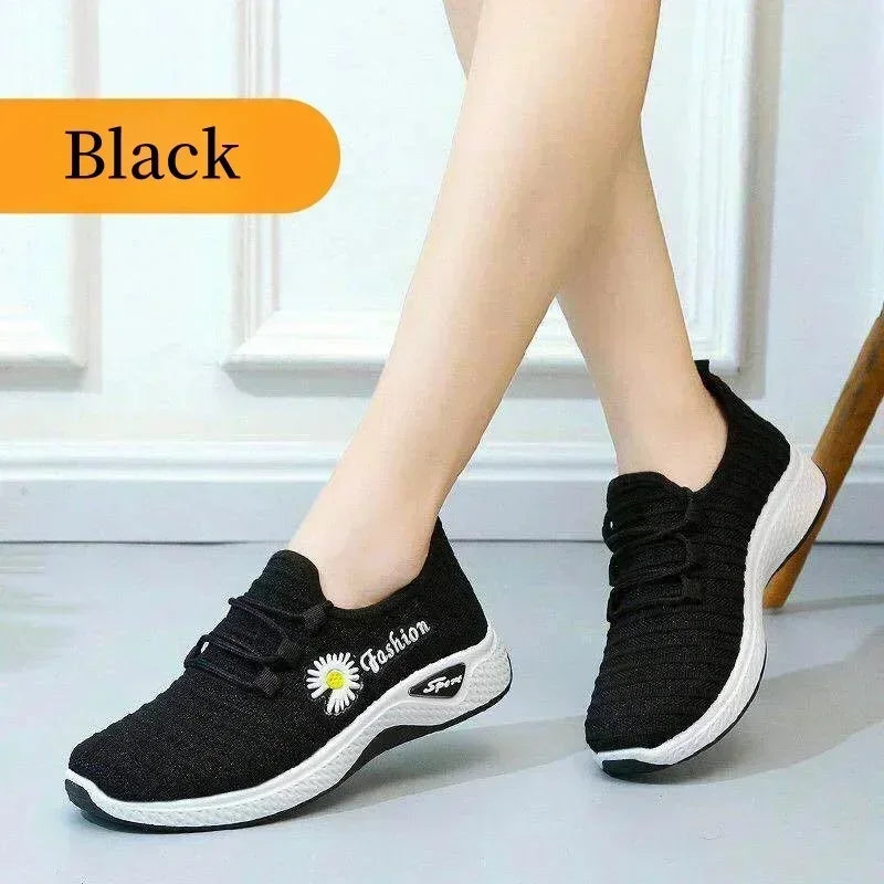 Fashionable Women's Sports Shoes – Thick, Breathable Mesh, Soft-Soled, Lightweight Casual, Trendy Coconut Shoes
