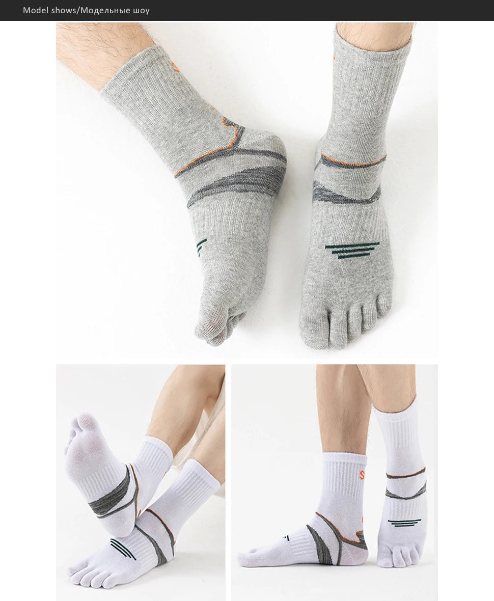 5 Pairs Men's Short Toe Socks – Sport Compression, Cotton, Sweat-Absorbing, Ideal for Badminton, Tennis, Running, Basketball, and Travel