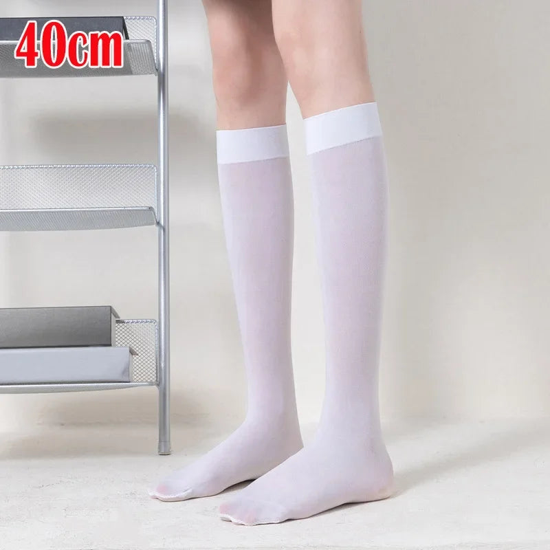 Solid Color Long Socks – Japan Style School Girls Thigh High Stockings, Lolita Kawaii Cute Knee High Socks
