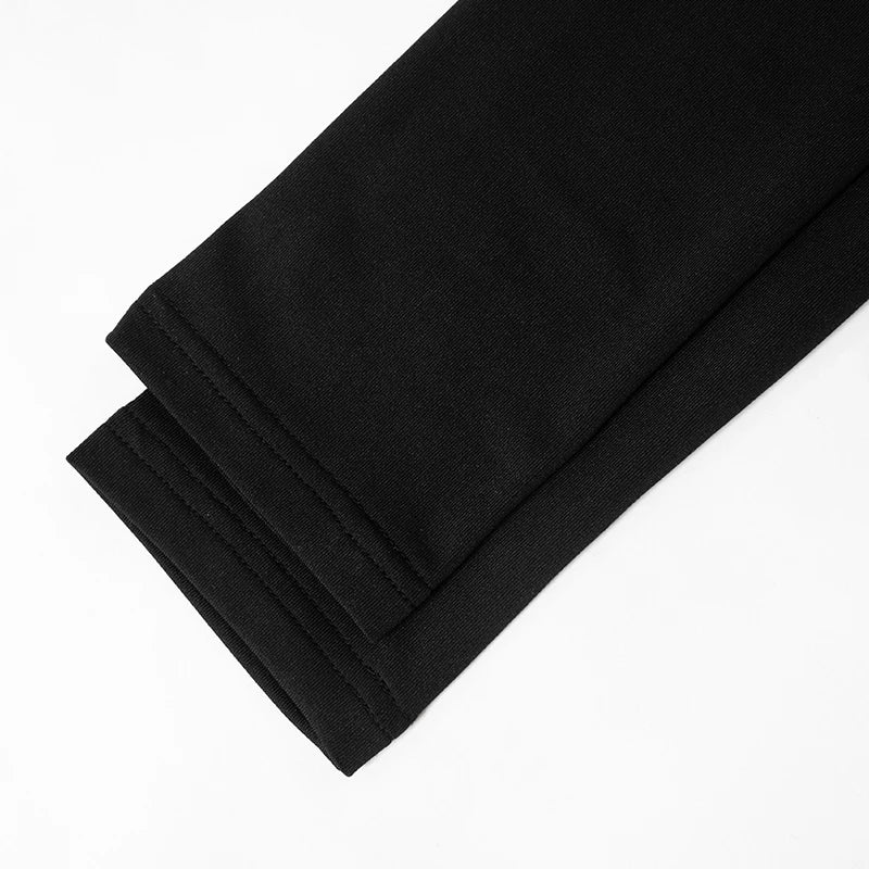 Zip Turtleneck Buckle Cutout Bodysuit – Long Sleeve, Sexy Club Romper, Black Techwear Jumpsuit for Women