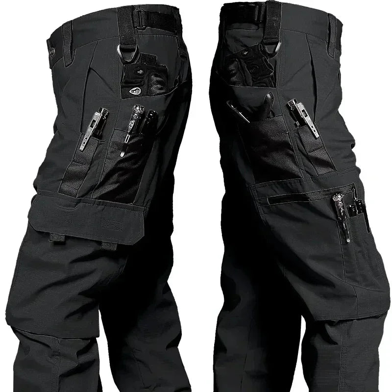 Tactical Work Pants Men – Outdoor Cargo Trousers, Multi-Pocket, Waterproof, Ideal for Autumn and Spring, Hiking and Workwear