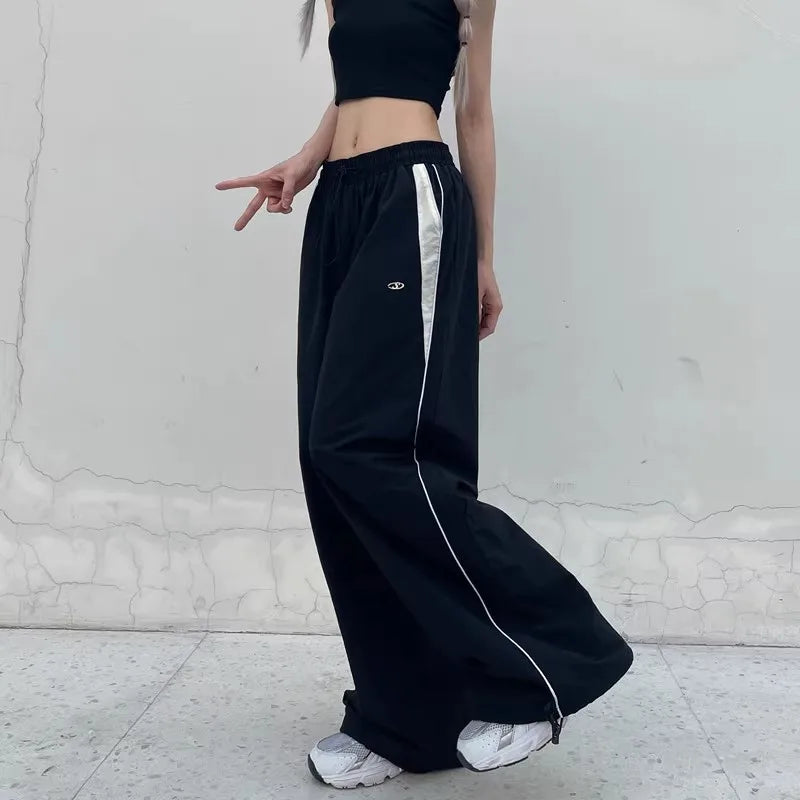 Y2K Vintage Loose Pants – Casual Streetwear, Hip Hop Style, Baggy Fit, High Waist, Wide Leg, Solid Joggers