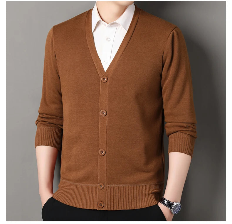 Men's Smart Casual Cardigan V-neck Sweater – Button Knit Cardigan, Perfect For Autumn And Winter, Stylish And Comfortable
