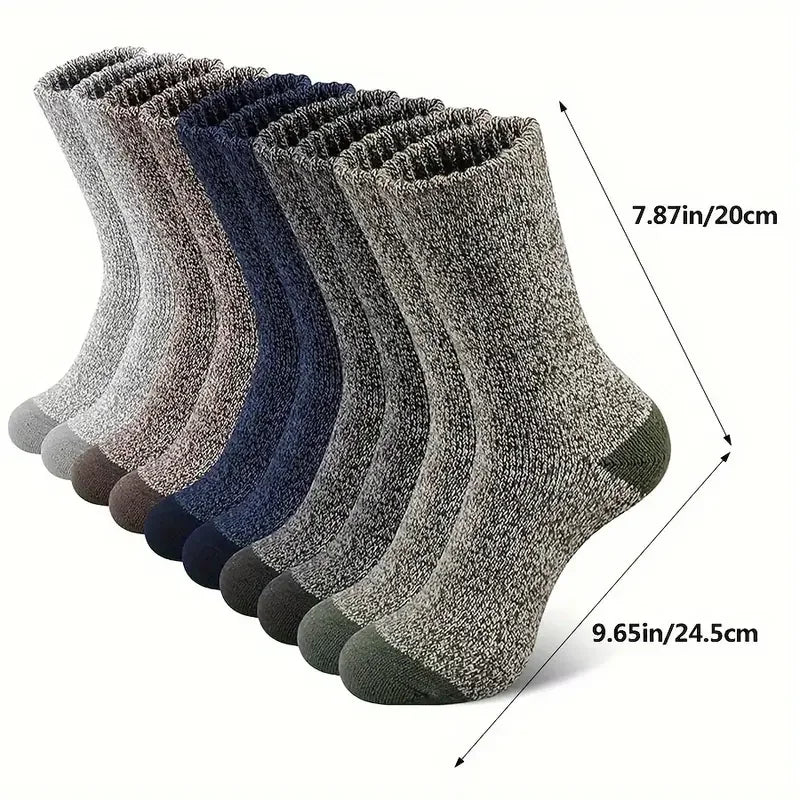5 Pairs Wool Socks for Men – Super Thick, Thermal Hiking Socks, Ideal for Cold Weather