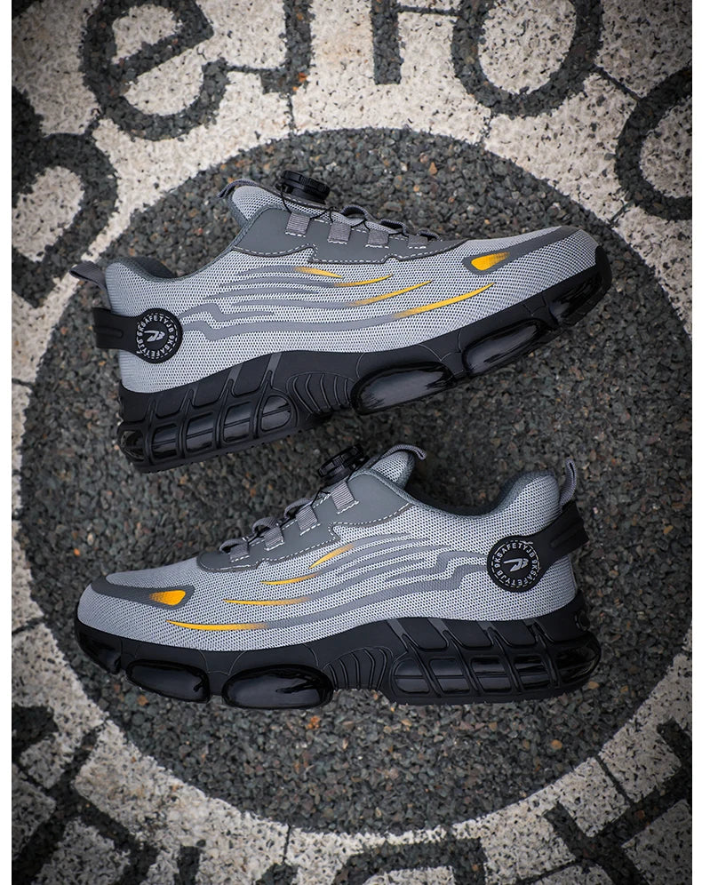 Rotating Button New Safety Shoes for Men – Anti-smash, Anti-puncture Work Shoes, Fashion Men’s Sport Shoes, Security Protective Boots