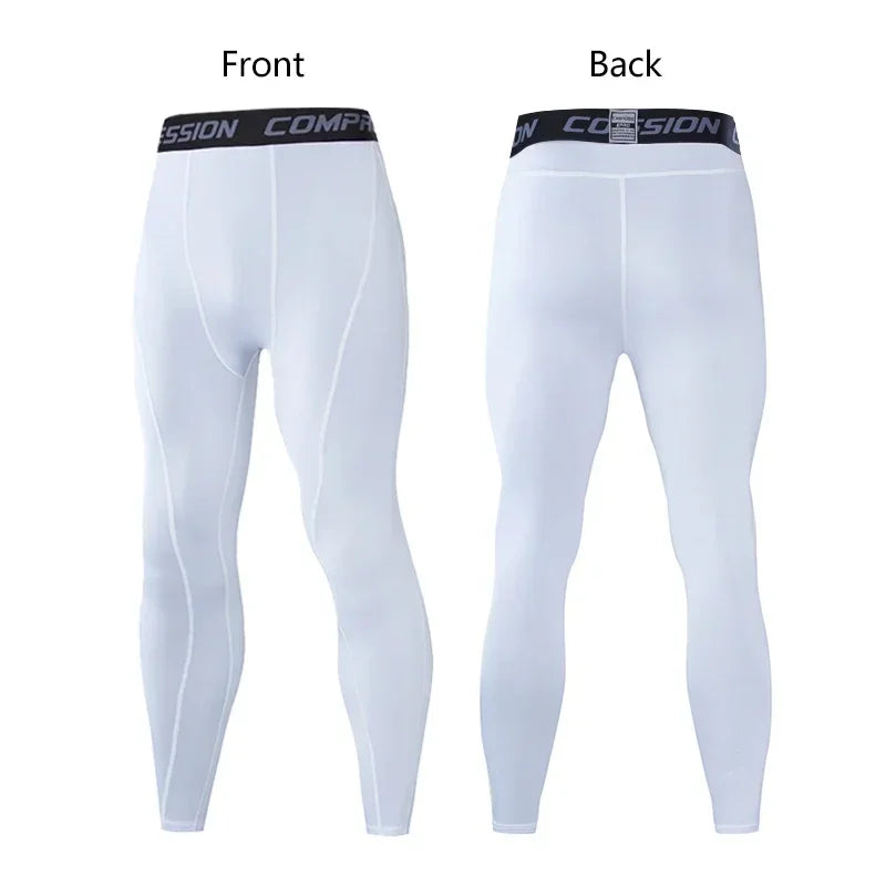 Men's Lycra Compression Pants – Cycling, Running, Basketball, Soccer, Elastic Sweatpants, Fitness Tights, Legging Trousers, Rash Guard