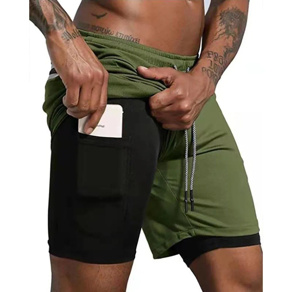 Men's Sport Shorts – Double-deck Running Shorts, 2-in-1, Beach Bottoms, Summer Gym Fitness, Training, Jogging