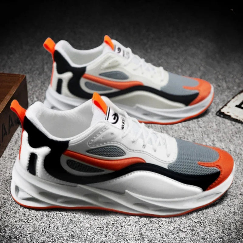 Trendy Men's Sports Shoes – Cushion Running Sneakers, Outdoor Leisure, Walking, Jogging Trainers, Soft Sole, Breathable Footwear
