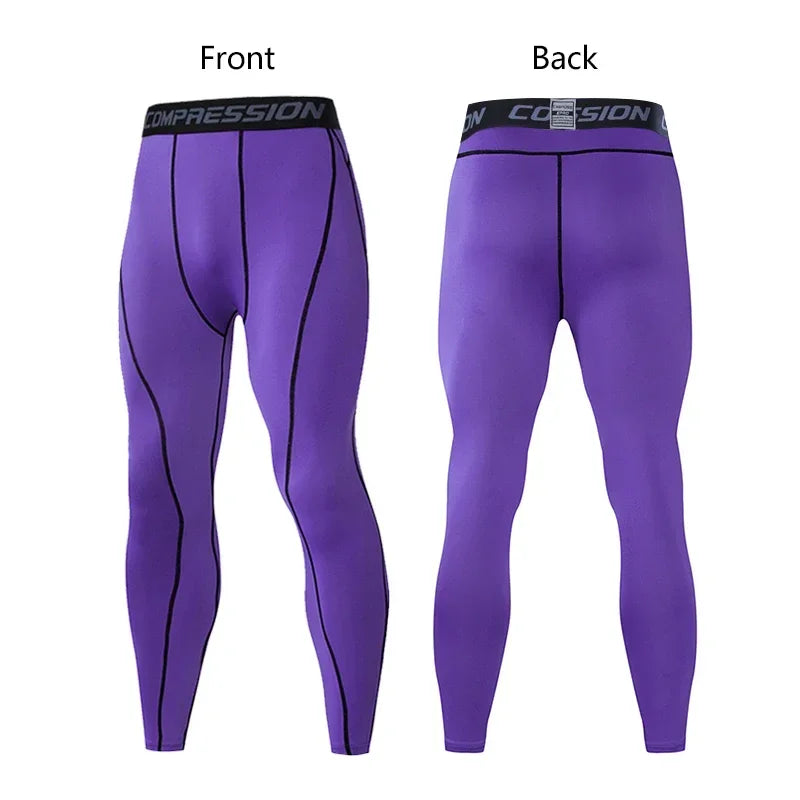 Men's Lycra Compression Pants – Cycling, Running, Basketball, Soccer, Elastic Sweatpants, Fitness Tights, Legging Trousers, Rash Guard