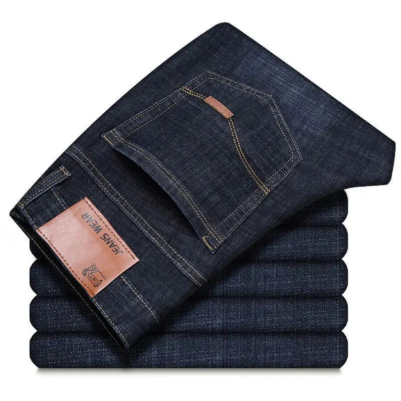 Men's Fashion Business Jeans – Classic Style, Casual Stretch Slim Fit, Brand Denim Trousers