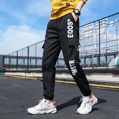 Classic Design Multi Flap Pockets Cargo Pants – Men's Loose Fit, Drawstring Harem, Oversized Jogger Pants for Men and Women