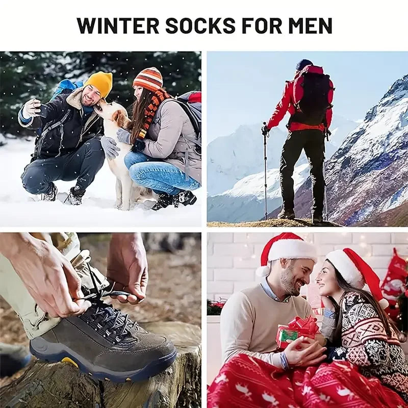5 Pairs Wool Socks for Men – Super Thick, Thermal Hiking Socks, Ideal for Cold Weather