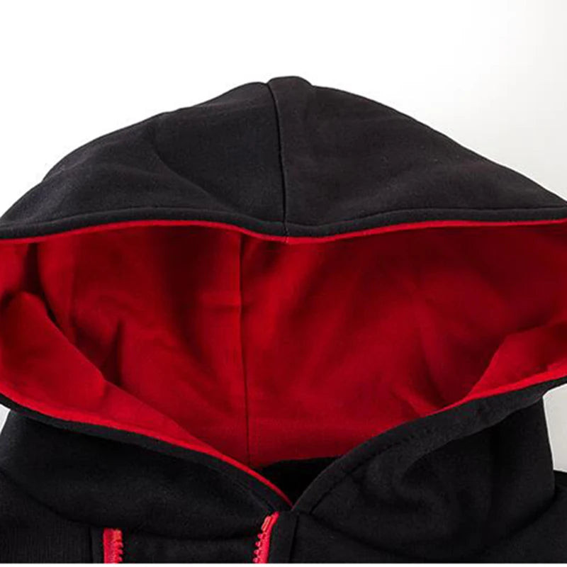 Men's Long Sleeve Zipper Hoodie – High Neck Pullover Sweatshirt, Casual Jacket Coat