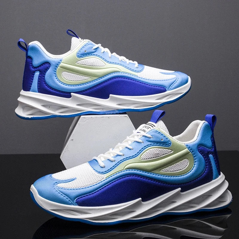 Trendy Men's Sports Shoes – Cushion Running Sneakers, Outdoor Leisure, Walking, Jogging Trainers, Soft Sole, Breathable Footwear