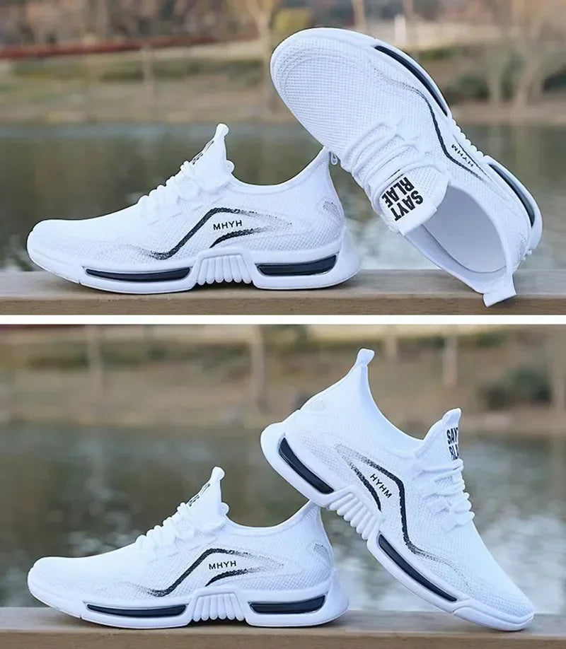 Men's Slip-On Fashion Sneakers – Sport Running, Breathable Gym Training, Walking Tennis Shoes, Non-Slip Workout Flats