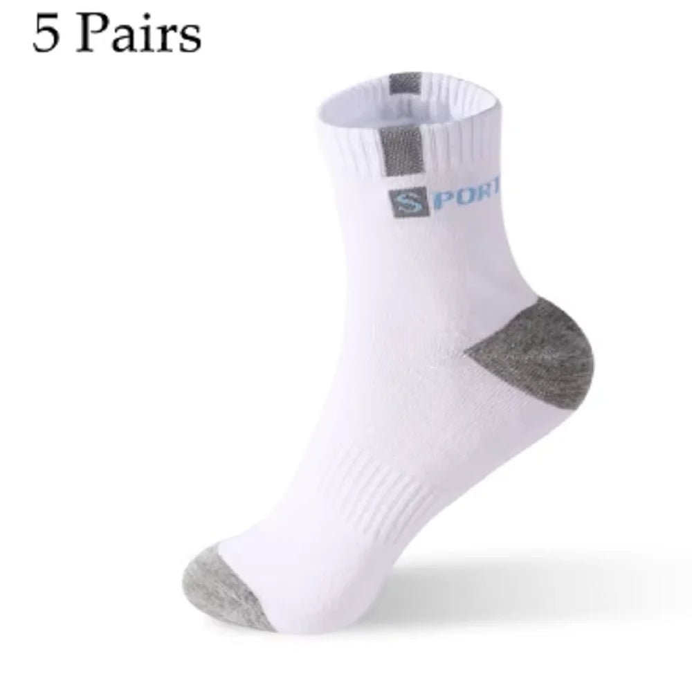 5 Pairs Men’s Bamboo Fiber Socks – Autumn Winter, Breathable Cotton, Sports, Deodorant, Business Socks