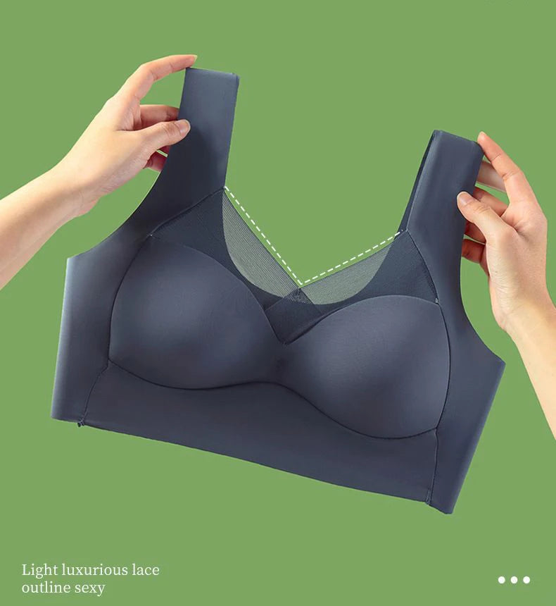 3PCS Ice Silk Seamless Sport Bra – Gathered, Anti-Sagging, No Steel Ring, Comfortable Large Size, Sexy Vest Bralette