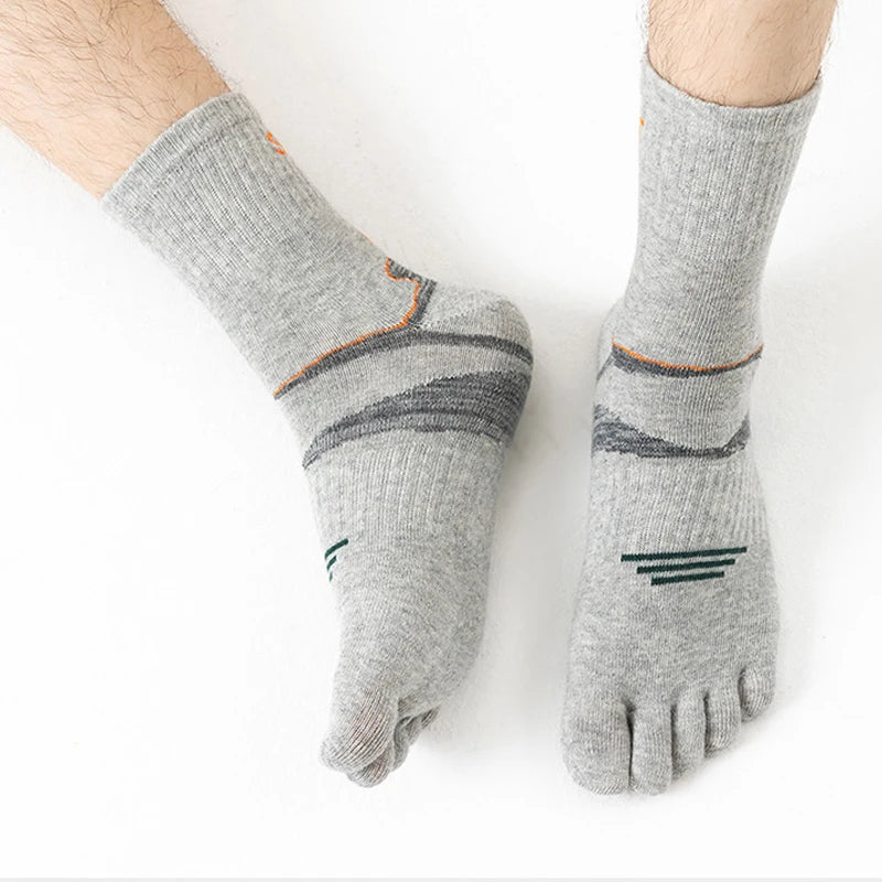 5 Pairs Men's Short Toe Socks – Sport Compression, Cotton, Sweat-Absorbing, Ideal for Badminton, Tennis, Running, Basketball, and Travel