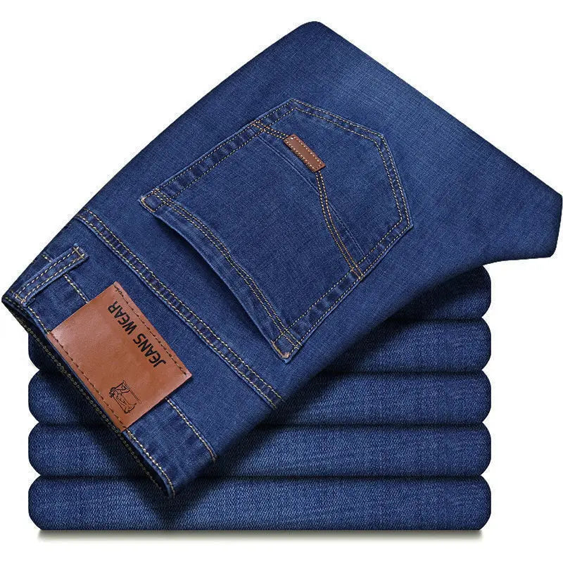 Men's Fashion Business Jeans – Classic Style, Casual Stretch Slim Fit, Brand Denim Trousers