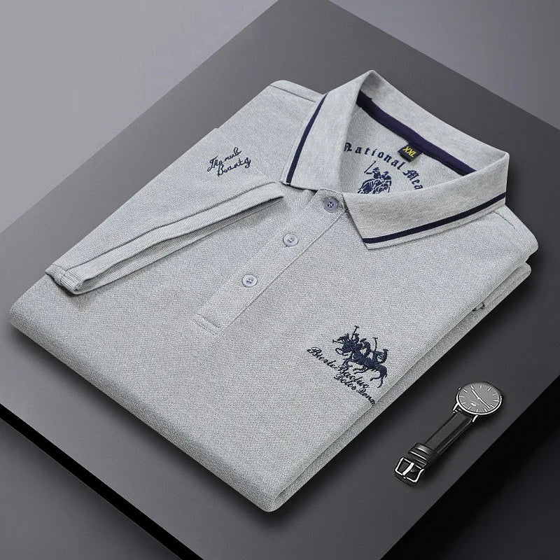 Men's Embroidered Polo Shirts – Short Sleeve Luxury Top With Lapel, Casual And Breathable, Lightweight T-Shirt For Men