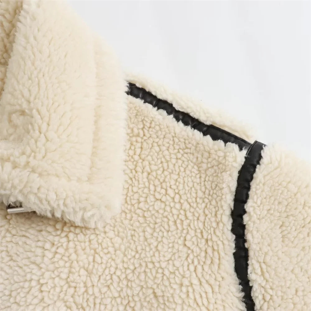Women's European & American Style Faux Fur Motorcycle Jacket – Autumn Coat with Fur Integration