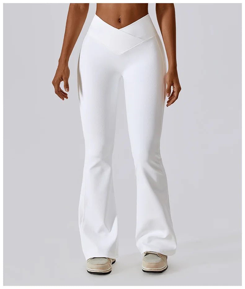 Flare Leggings Yoga Pants – High Waist, Wide Leg, Gym Workout, Fitness, Sports, Flared Design, Latin Dance Trousers