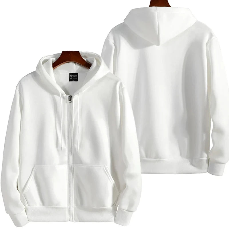 Zipper Hoodies for Men – Autumn Winter Long Sleeve Hooded Sweatshirt, Fashion Casual Loose Fit Sportswear Outfit