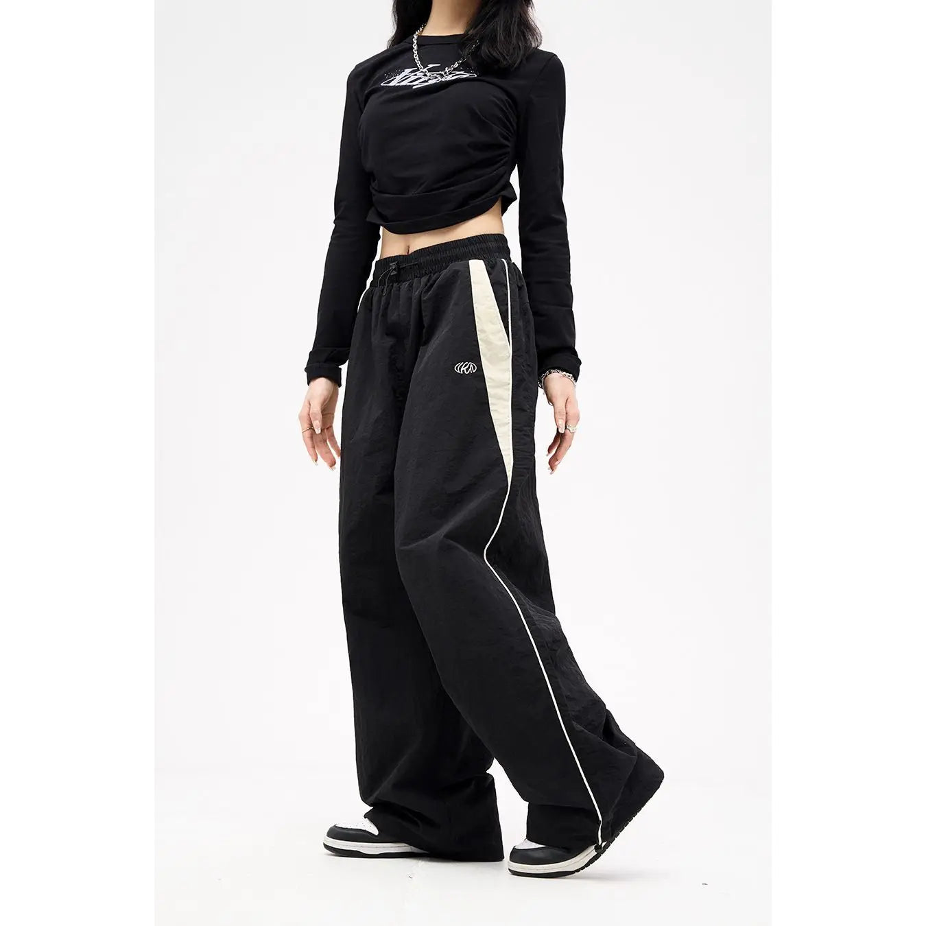 Y2K Vintage Loose Pants – Casual Streetwear, Hip Hop Style, Baggy Fit, High Waist, Wide Leg, Solid Joggers