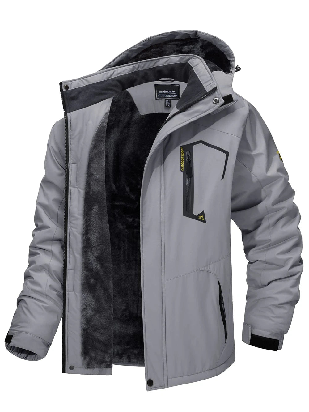 Fleece Lining Mountain Jackets – Men's Hiking Jackets, Outdoor Removable Hooded Coats, Ski Snowboard Parka, Winter Outwear