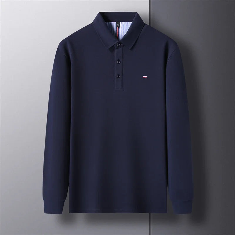 Men's Casual And Fashionable Embroidered Polo Shirt – Long Sleeved, Comfortable, Breathable, And Versatile Summer Top