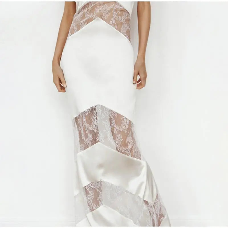 Lace See-Through Sling Maxi Dress – Sexy Slim Black Backless Sleeveless Long Dress, Summer Chic Party Evening Robe